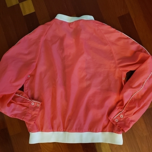 Vintage White Stag Windbreaker M Pink & White Unlined - Picture 8 of 14